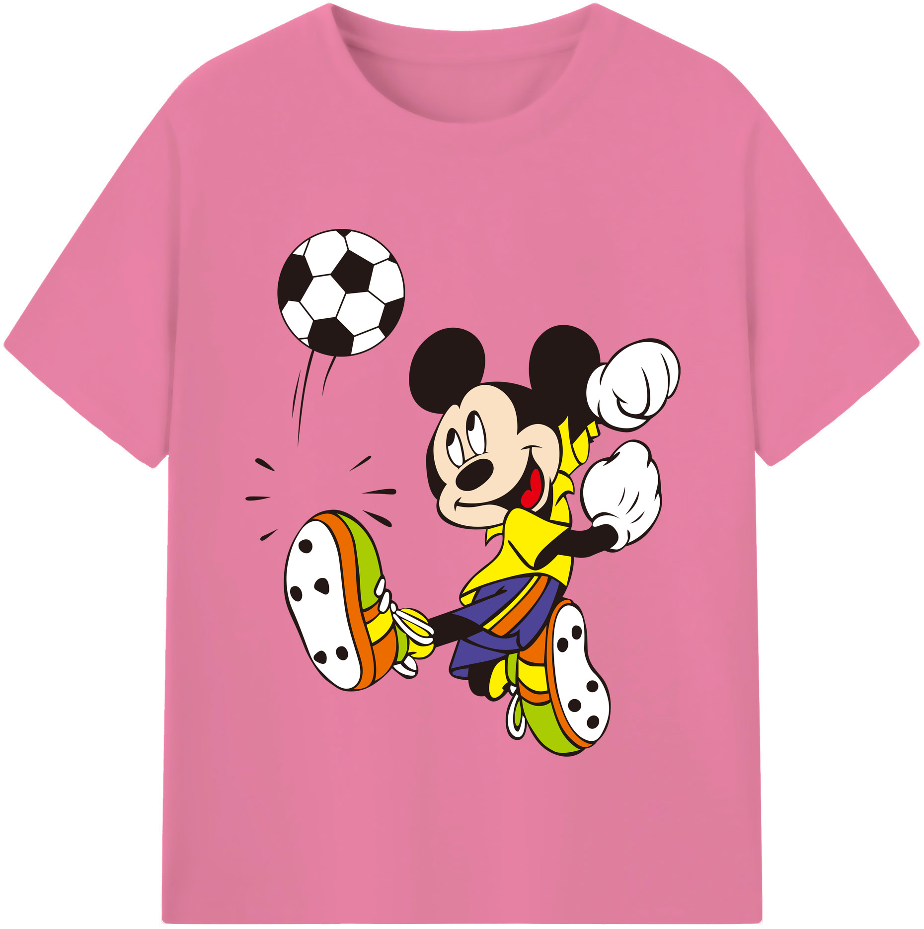 （画像用） ミッキーマウス Mickey Mouse 綿100％半袖Tシャツ（フロントプリント）